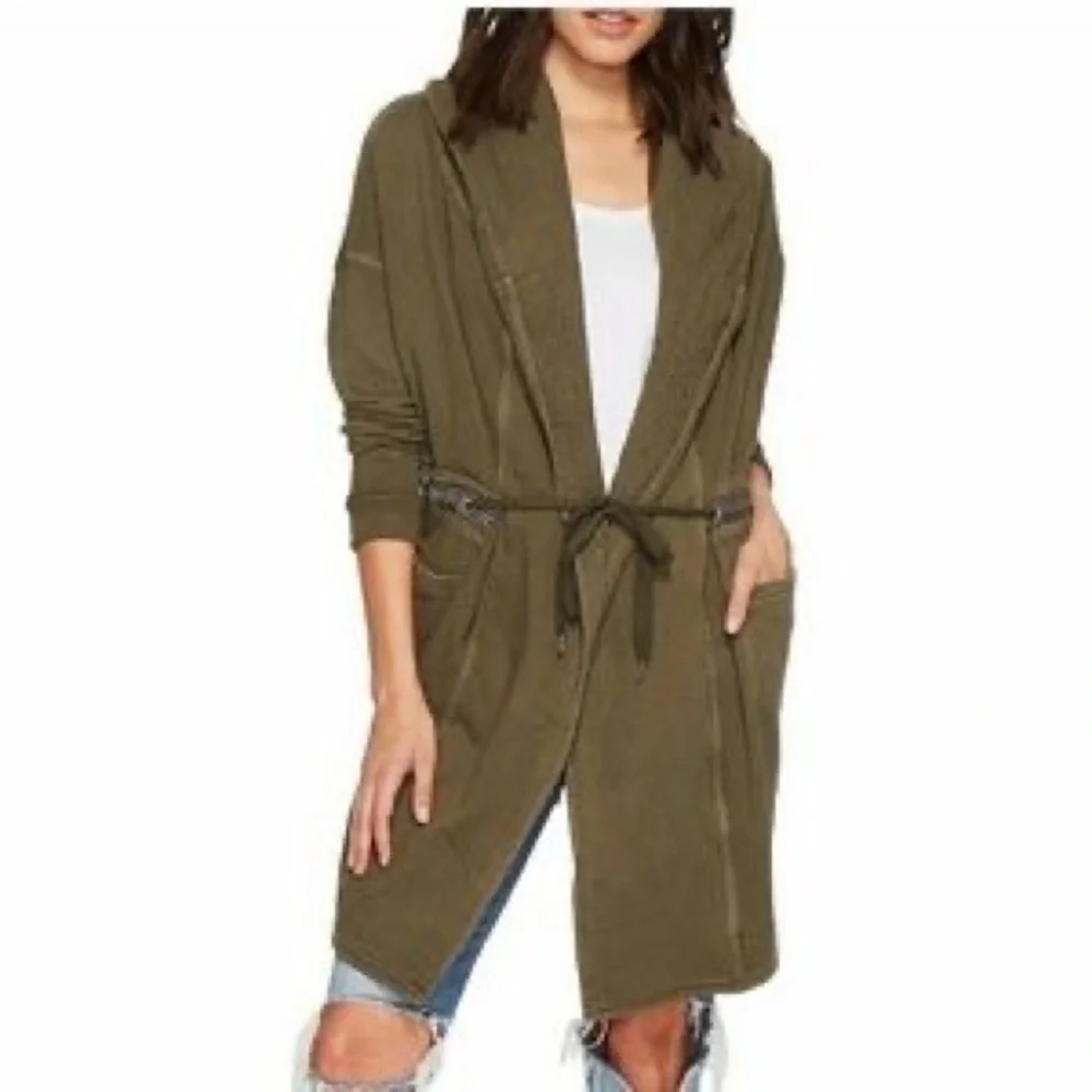 Free People army green knee length shacket‎  medium - Picture 8 of 8
